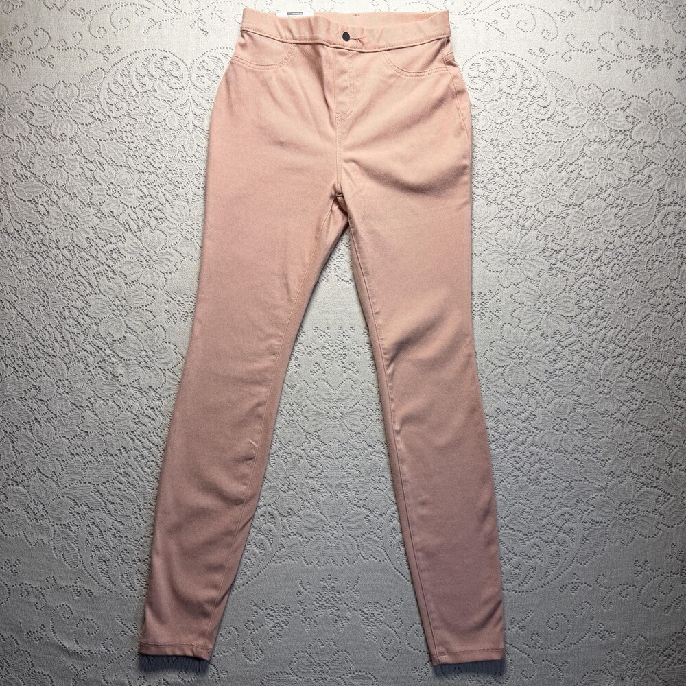 Time And Tru Leggings Womens Small Pink High Rise Twill Jegging Stretch Pockets